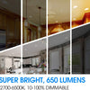 12 Pack 5/6 Inch 5CCT LED Recessed Downlight, Can Lights with Baffle Trim, Wet Rated, E26 Base, 10.5W=85W, CRI 90, Dimmable, Simple Retrofit Installation, Energy Star & ETL Listed